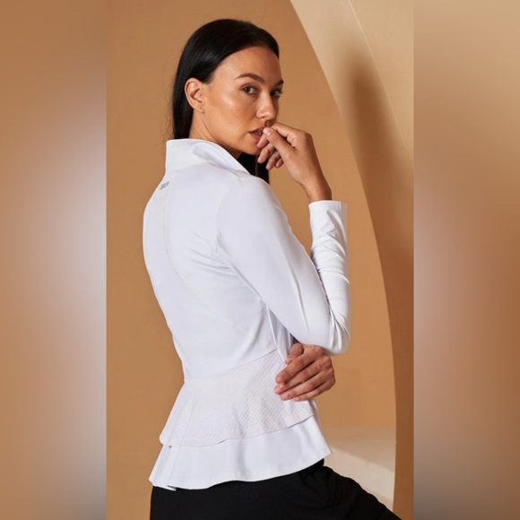 NWT Acegolfs More Than Basic Ruffle Golf Jacket, M and purple wristlet - Picture 3 of 5